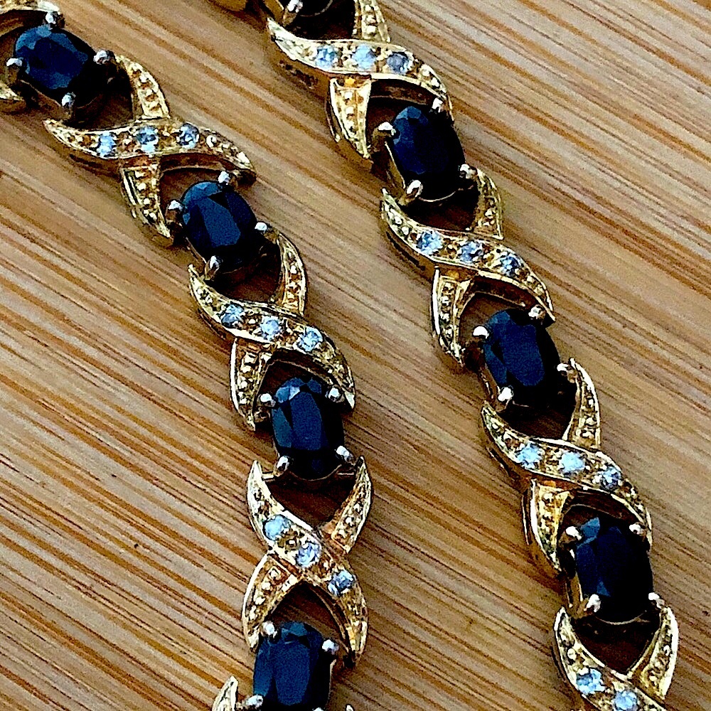 $178 Designer Gold on Sterling Amande Tennis Estate Necklace Hallmarked 925 - Picture 2 of 7